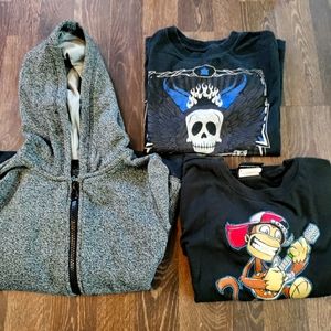 2 Kid tops and a  sweater